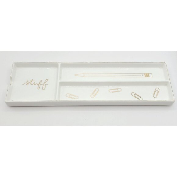 Rosanna Ceramic Stuff Pencil Paper Clip Tray Organizer Collectible Glam Trinket - Picture 3 of 10